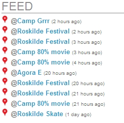 Lokationshistorik for en af mine yngre Facebookvenner som er på Roskilde, ser det ud til.